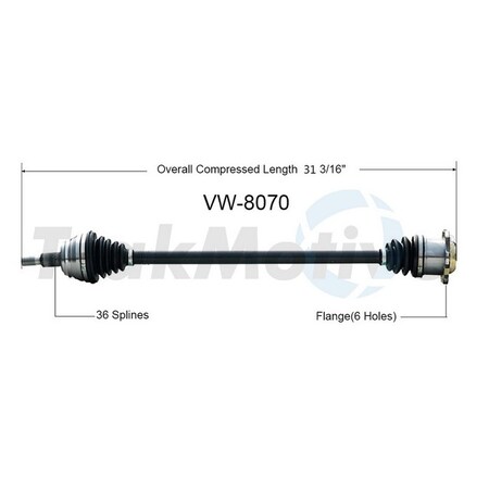 Surtrack Axle Cv Axle Shaft, Vw-8070 VW-8070